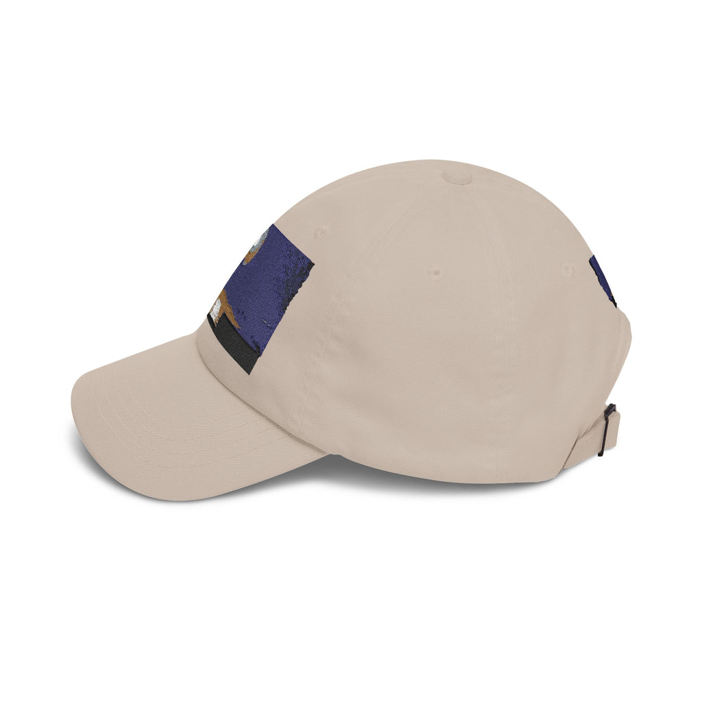 Dad Cap — Retro Full Moon Over Ocean Patch Embroidered Baseball Hat