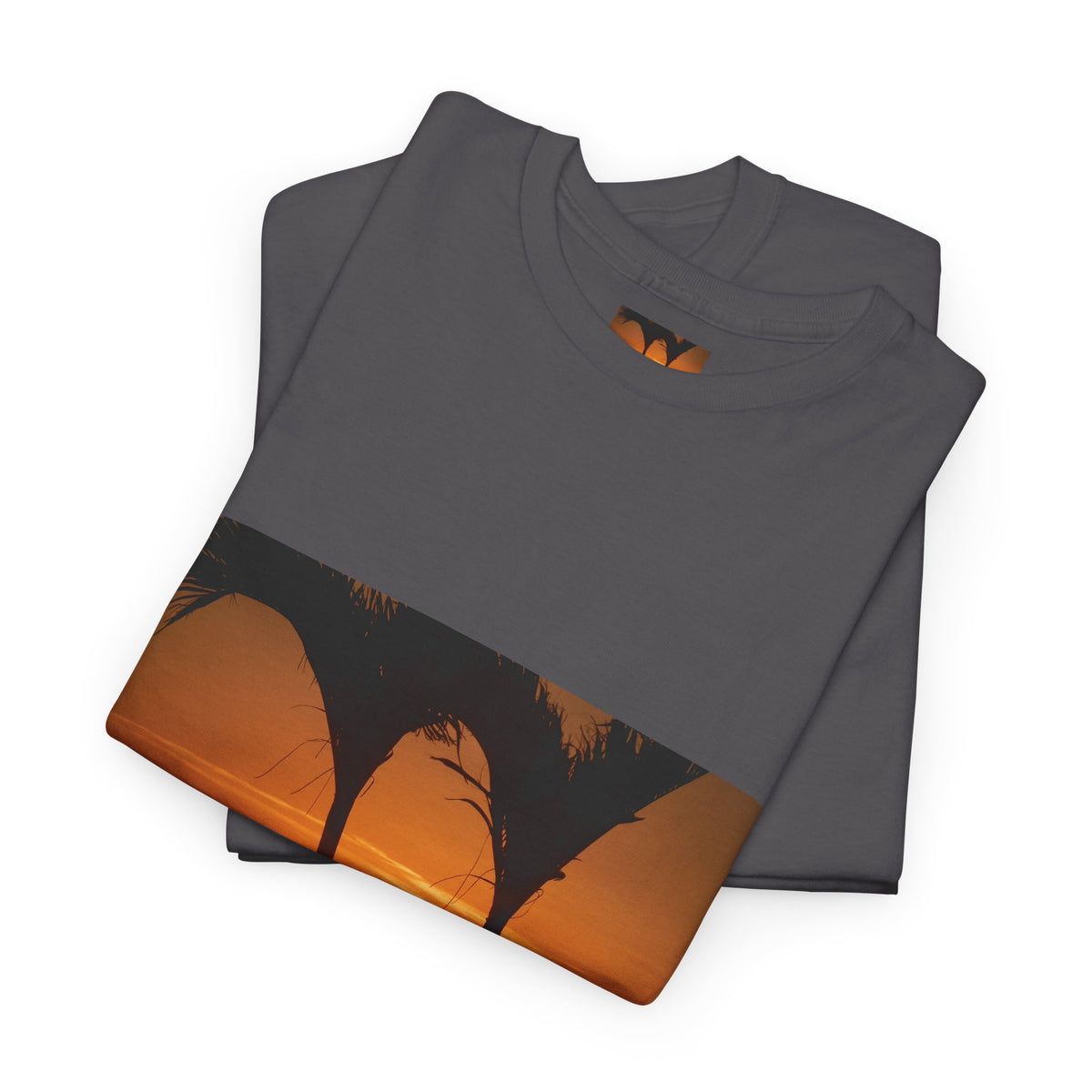 Unisex Sunset Palm Trees Swaying Heavy Cotton Tee
