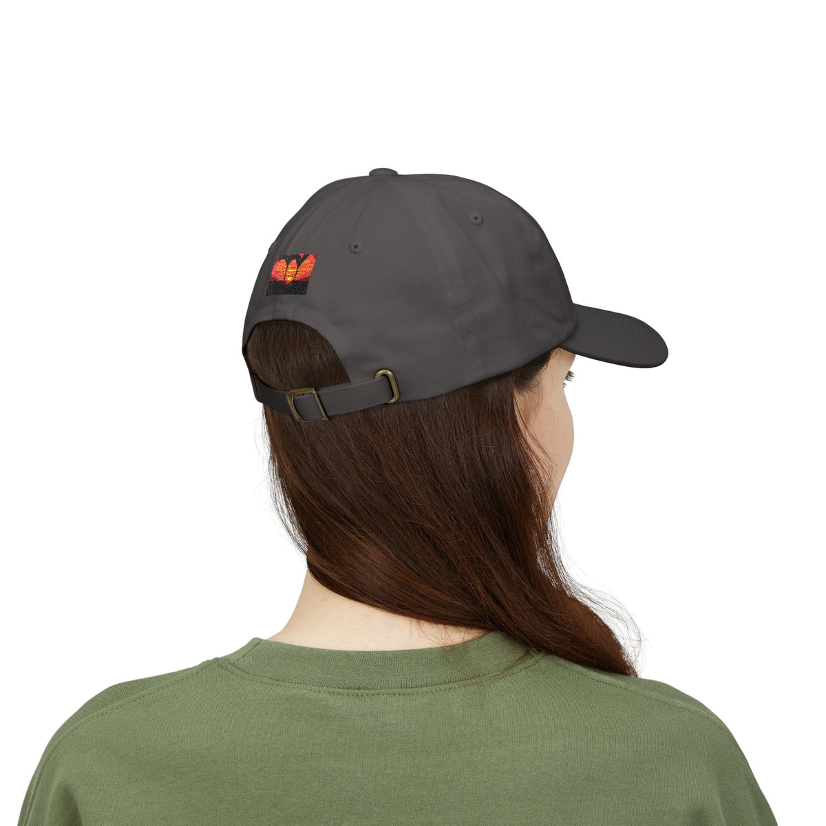 Sunset Palm Dad Cap — Retro Tropical Sunset Embroidered Hat