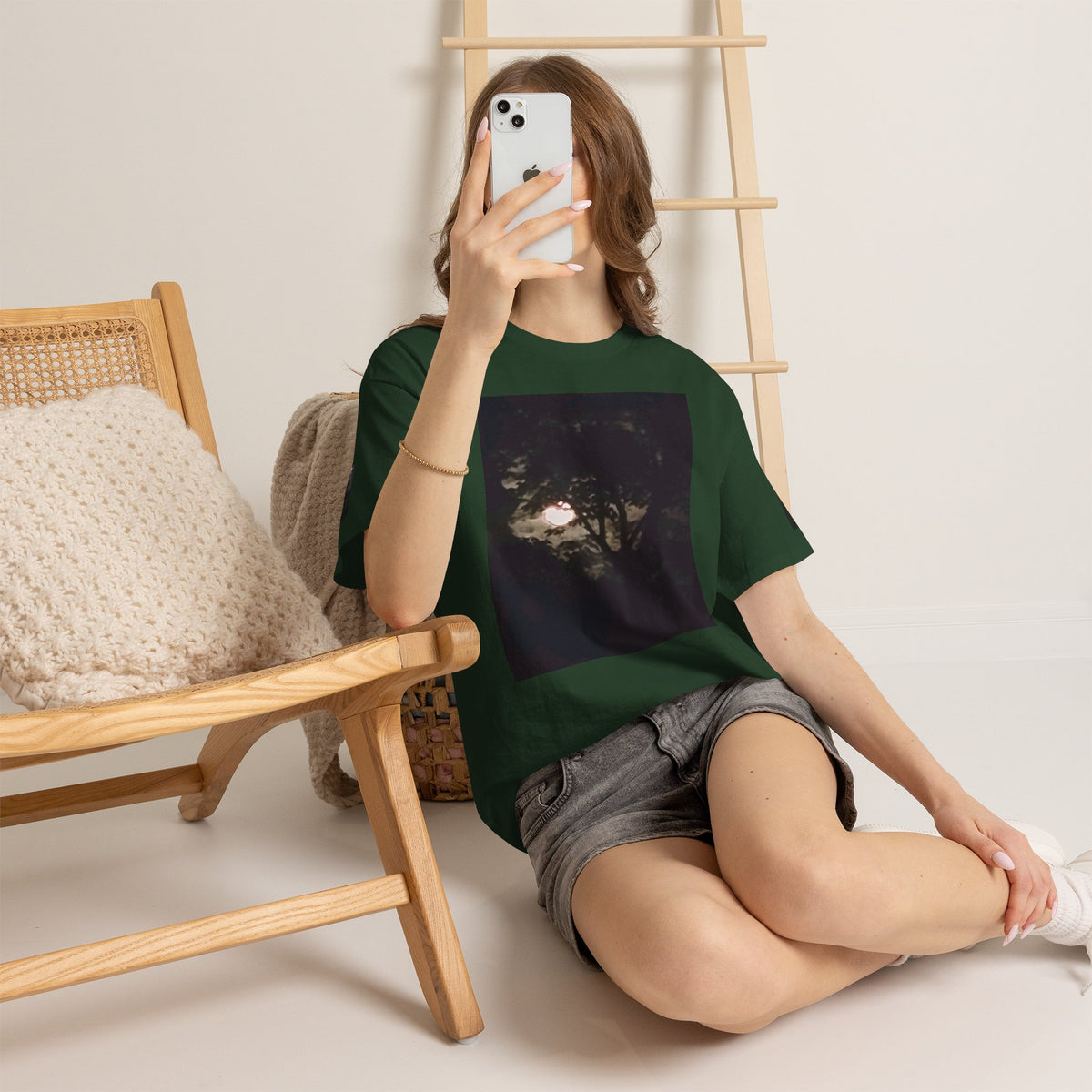 Full MoonTree Graphic Tee — Night Sky Photography Shirt