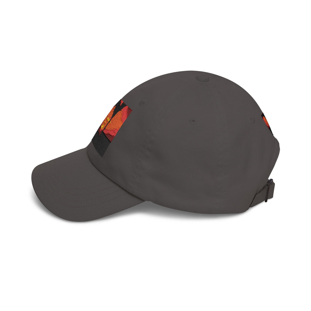 Sunset Palm Dad Cap — Retro Tropical Sunset Embroidered Hat