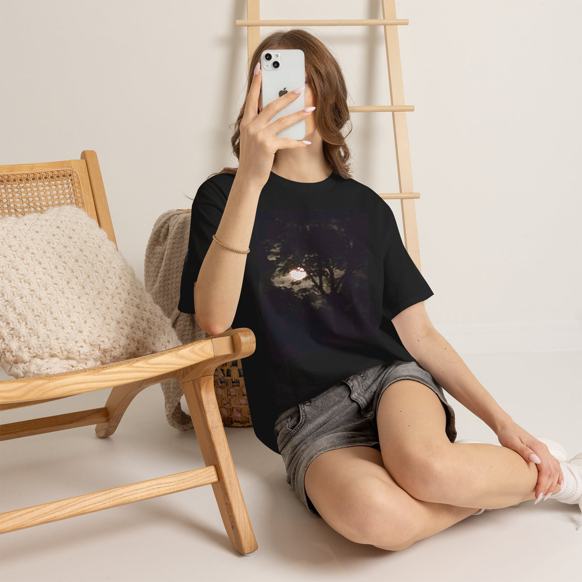 Full MoonTree Graphic Tee — Night Sky Photography Shirt