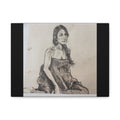 Charcoal Portrait Canvas Print — Elegant Woman Figure Art (Matte Stretched)