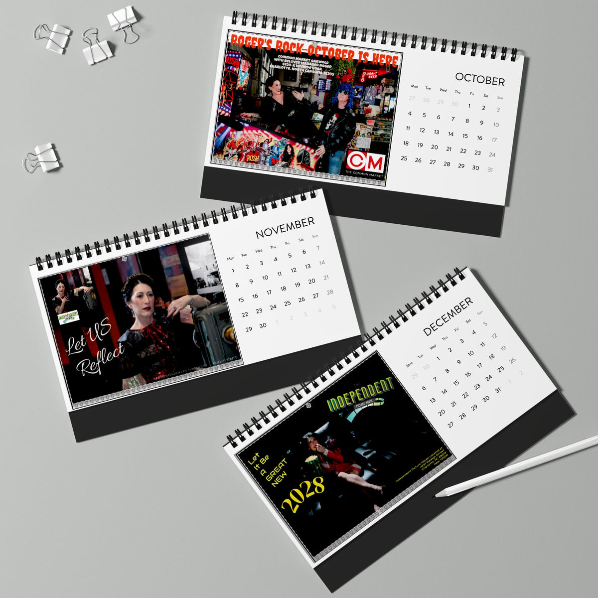 2027 Pin-Up Desk Calendar – Spiral-Bound New Year Photo Grid