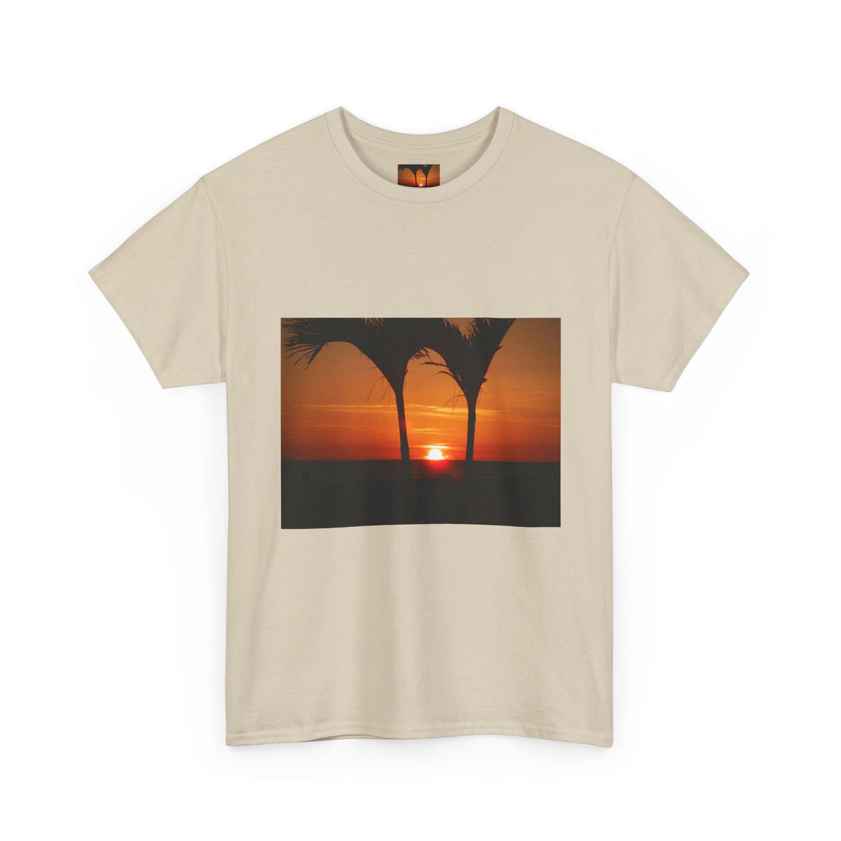 Unisex Sunset Palm Trees Swaying Heavy Cotton Tee