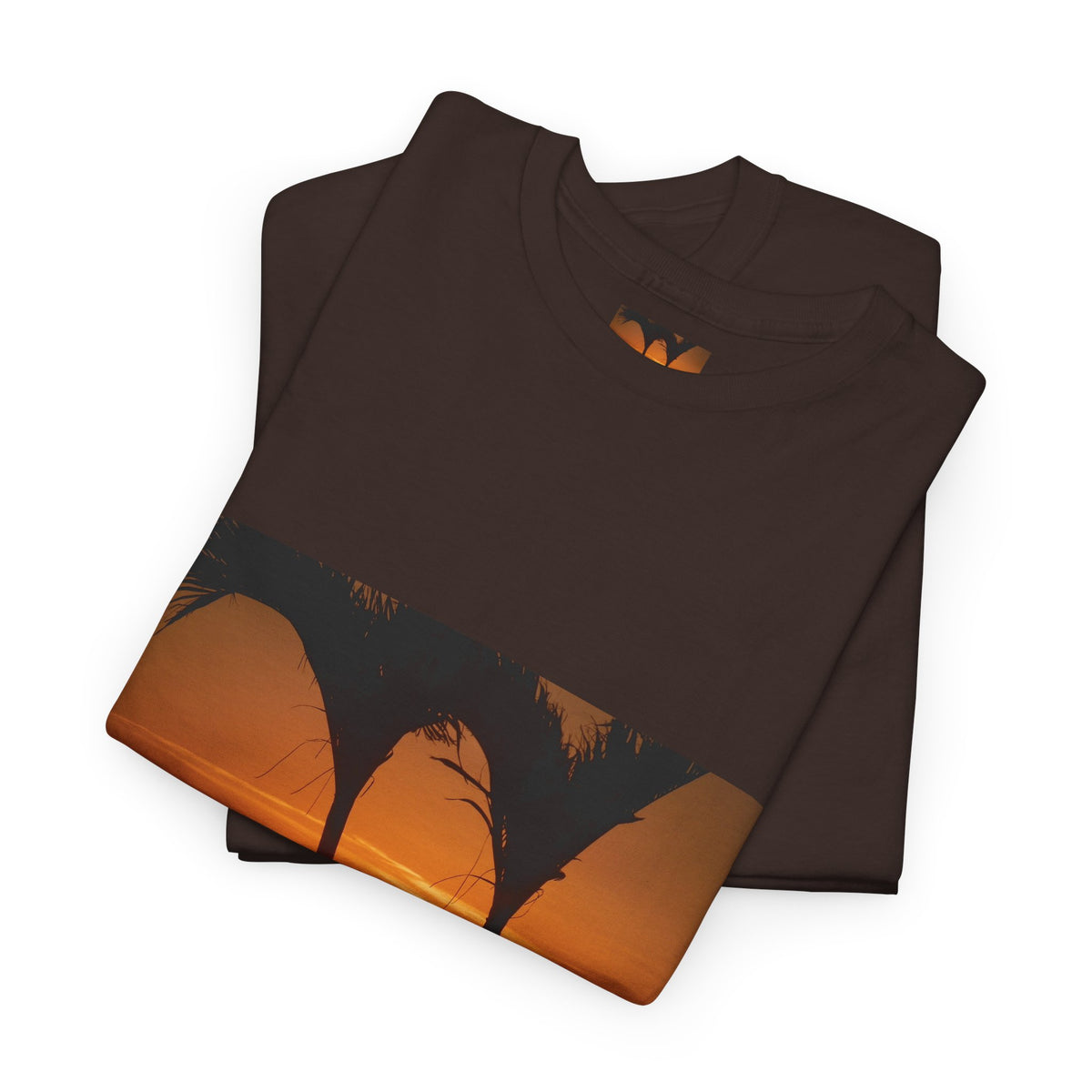 Unisex Sunset Palm Trees Swaying Heavy Cotton Tee