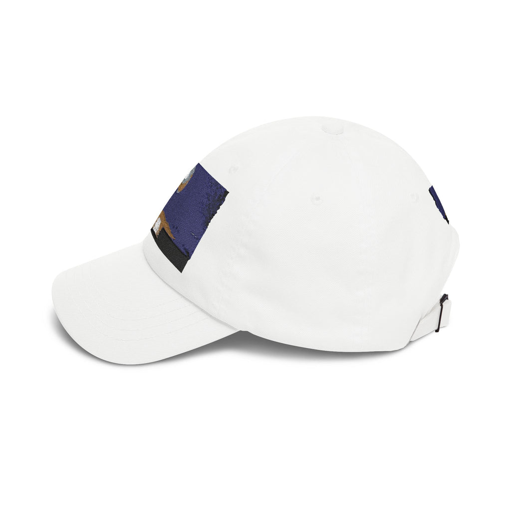 Dad Cap — Retro Full Moon Over Ocean Patch Embroidered Baseball Hat