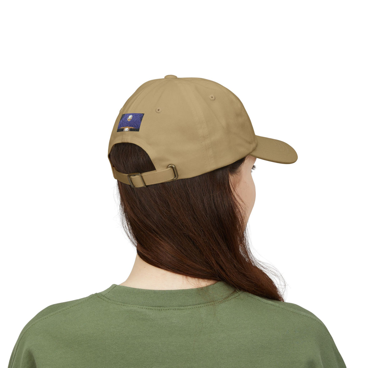 Dad Cap — Retro Full Moon Over Ocean Patch Embroidered Baseball Hat