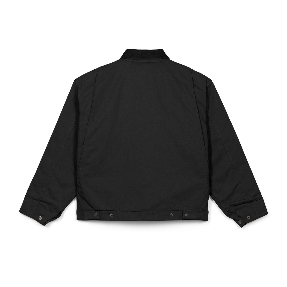 Black Work Jacket with Distressed American Rustic Landscape Patch — Heavy-Duty Duck Cloth