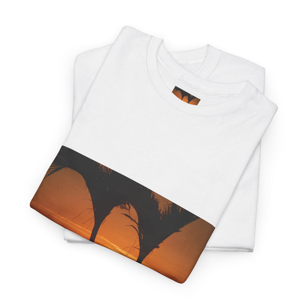 Unisex Sunset Palm Trees Swaying Heavy Cotton Tee