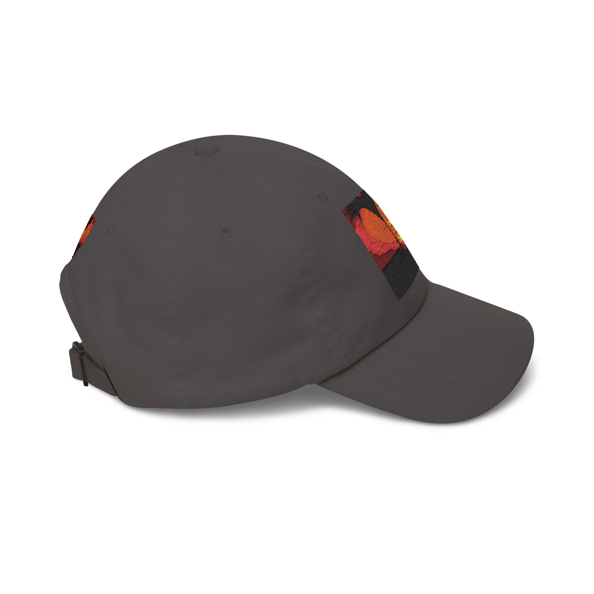Sunset Palm Dad Cap — Retro Tropical Sunset Embroidered Hat