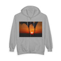 Sunset Palm Zip Hoodie – Tropical Beach Sunset Full-Zip Sweatshirt
