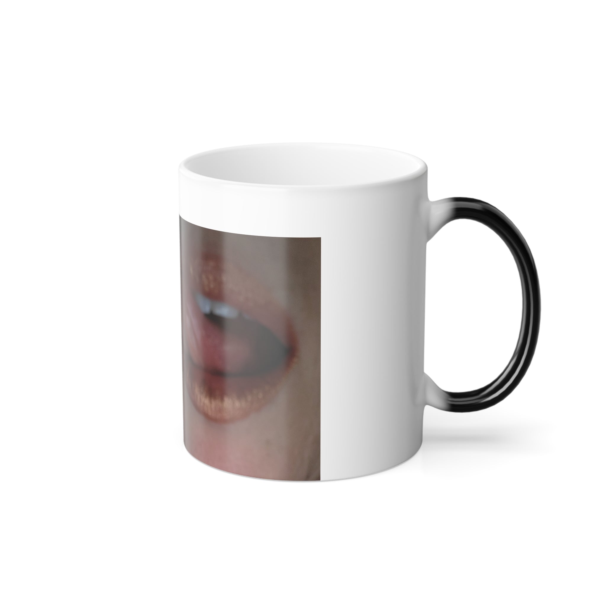 Color Morphing Mug — Funny Lip Photo & Text "My Tummy Inside This Cup" Novelty 11oz