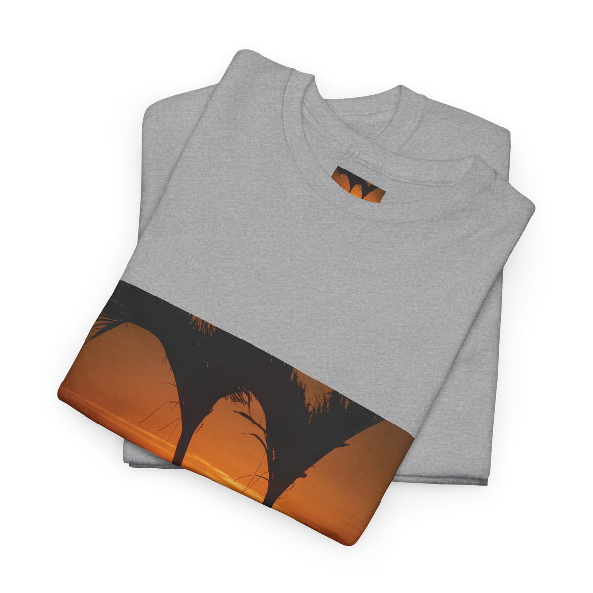 Unisex Sunset Palm Trees Swaying Heavy Cotton Tee
