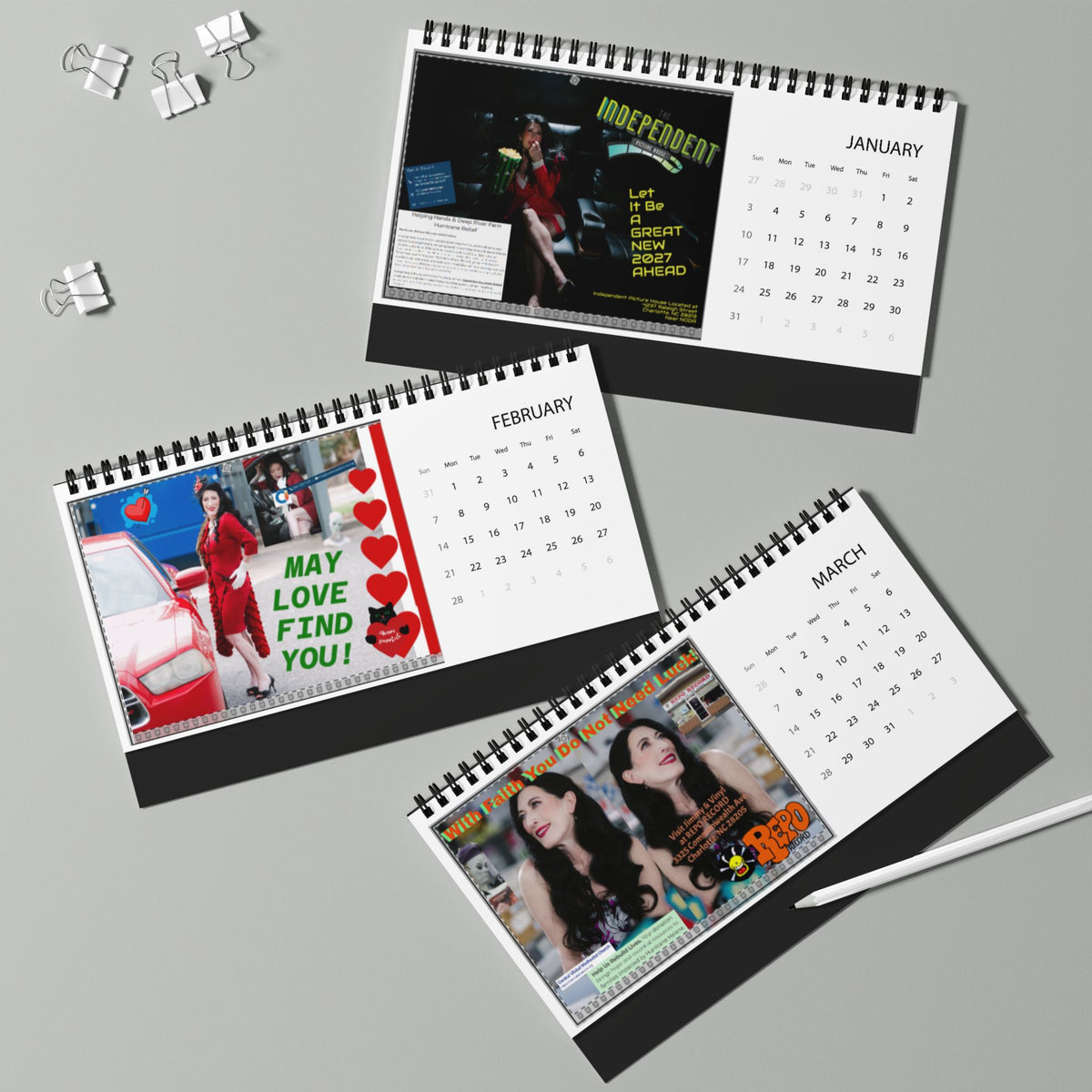 WNC Appalachian Charity Desktop Calendar for Helping Hands (2027 grid)