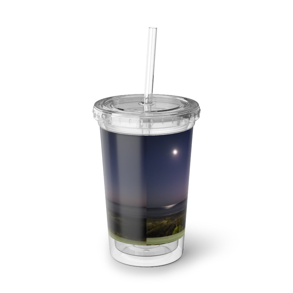Nightfall Acrylic Tumbler – Moonlit Beach Cold Cup