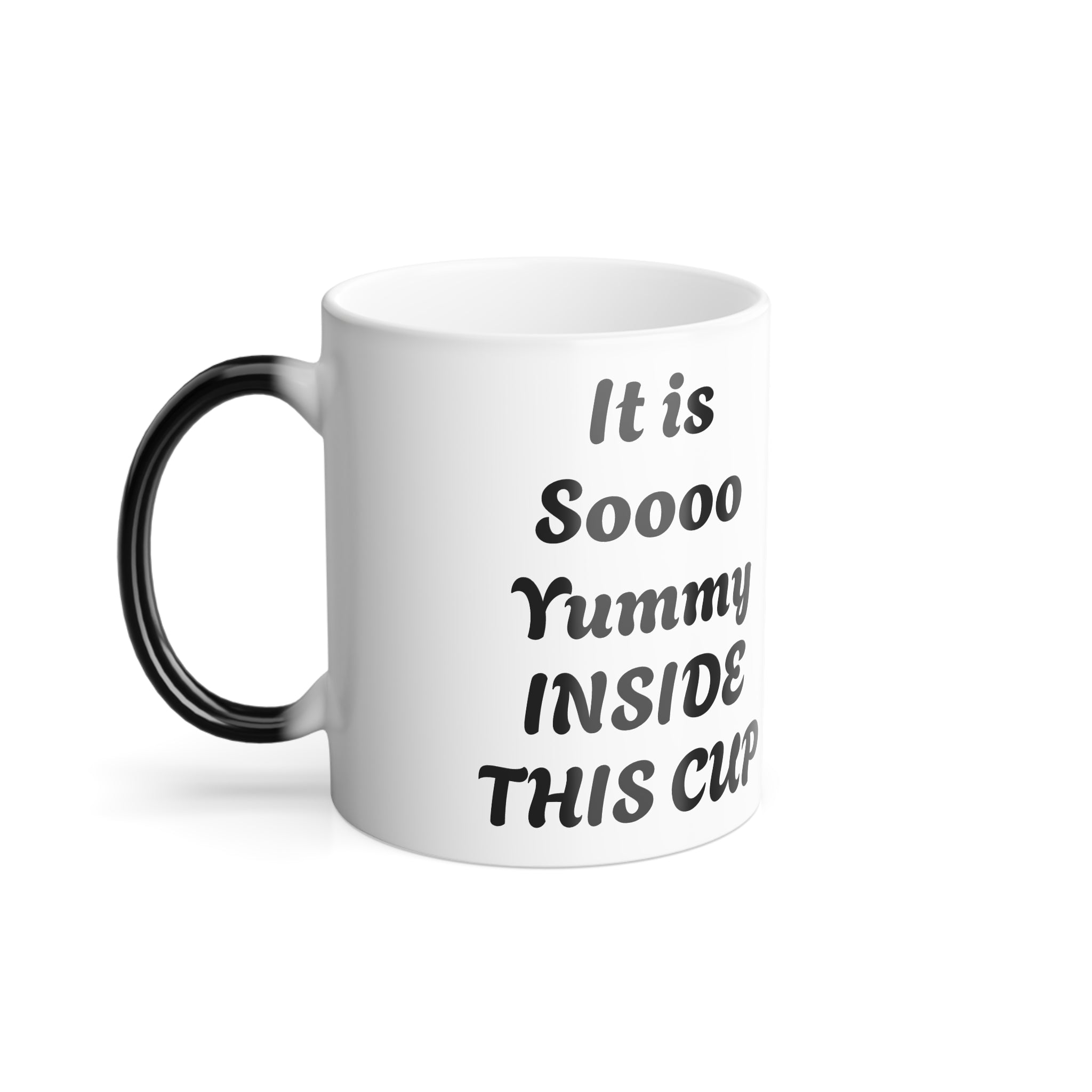 Color Morphing Mug — Funny Lip Photo & Text "My Tummy Inside This Cup" Novelty 11oz