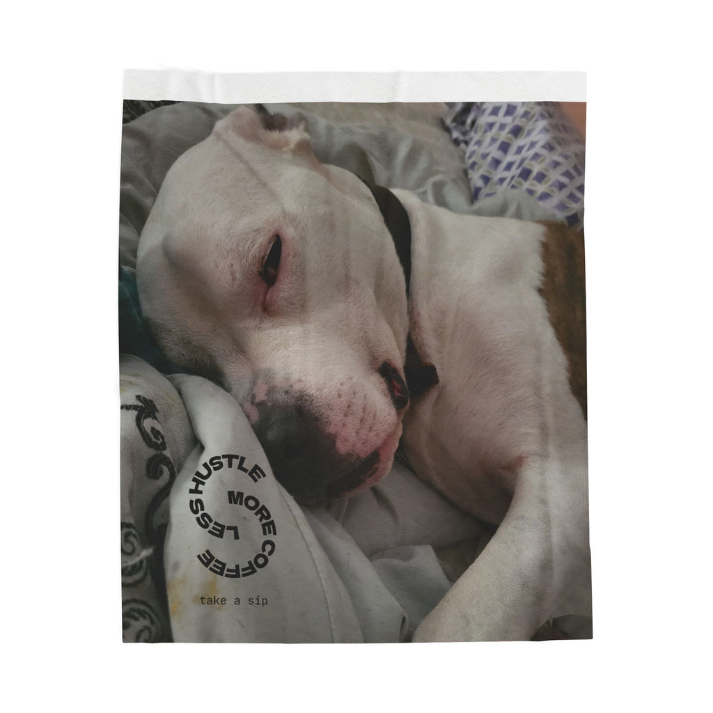 Personalized Velveteen Plush Blanket - Cozy Photo Throw with 'Hustle More' Design