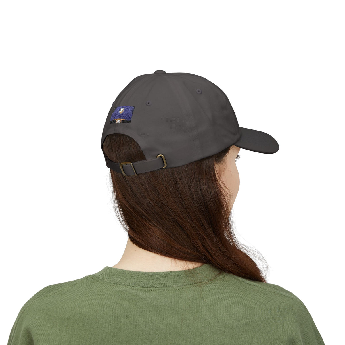 Dad Cap — Retro Full Moon Over Ocean Patch Embroidered Baseball Hat
