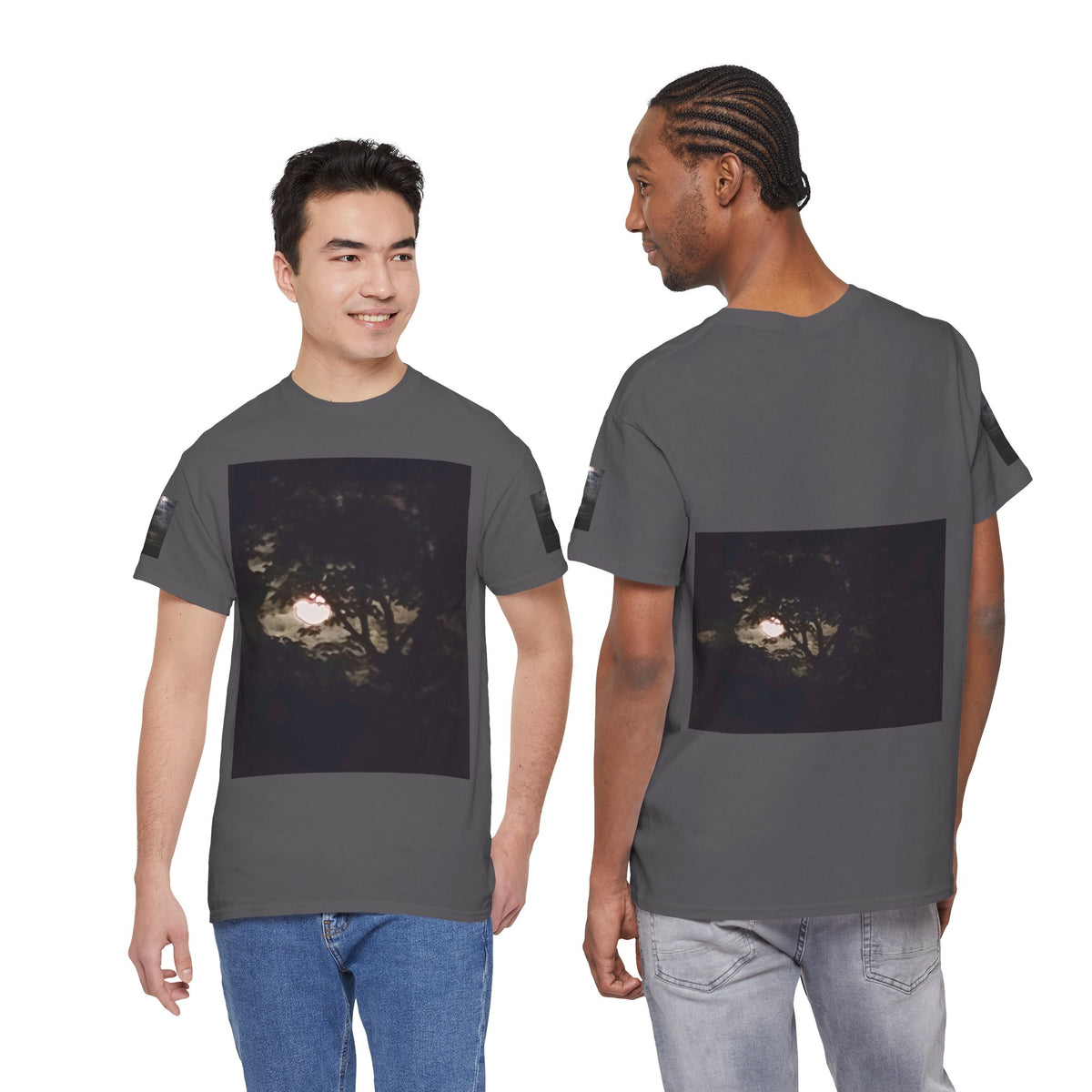 Full MoonTree Graphic Tee — Night Sky Photography Shirt