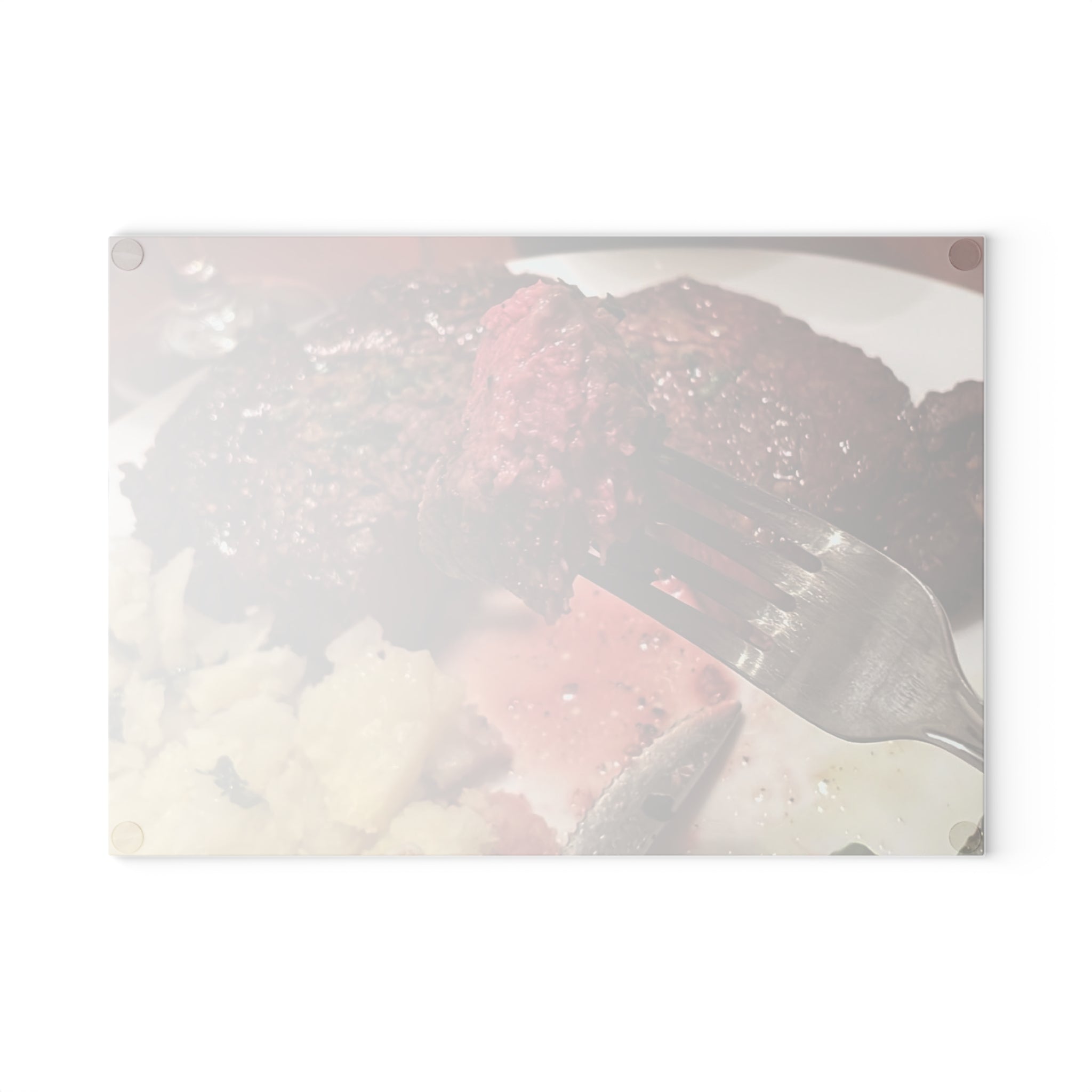 Glass Cutting Board — Steak Dinner Photo Decorative Chopping Board