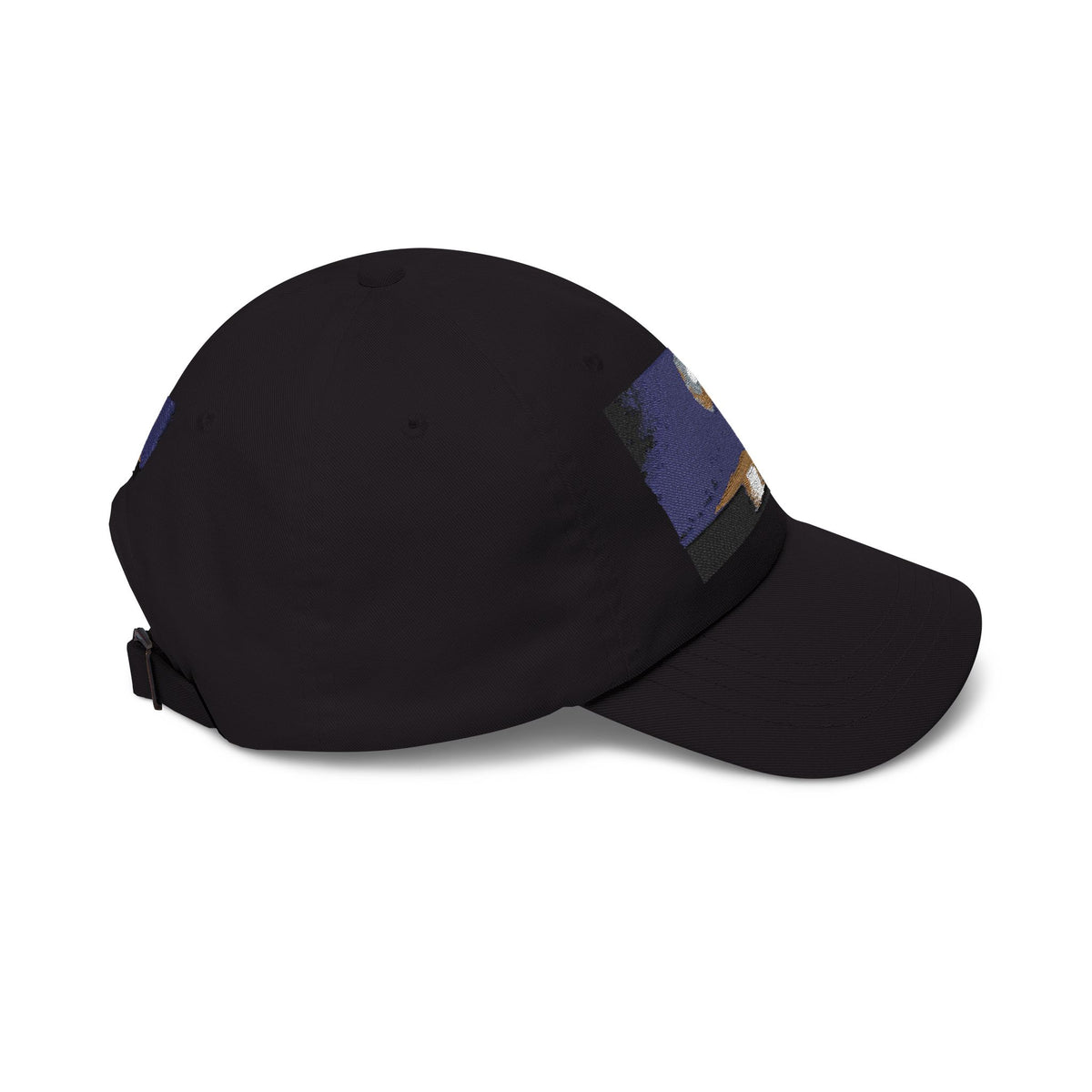 Dad Cap — Retro Full Moon Over Ocean Patch Embroidered Baseball Hat