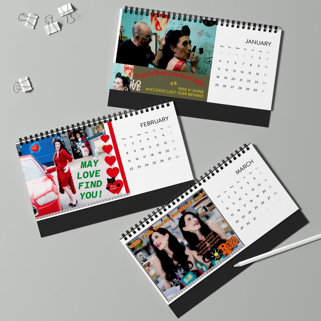 2027 Pin-Up Desk Calendar – Spiral-Bound New Year Photo Grid