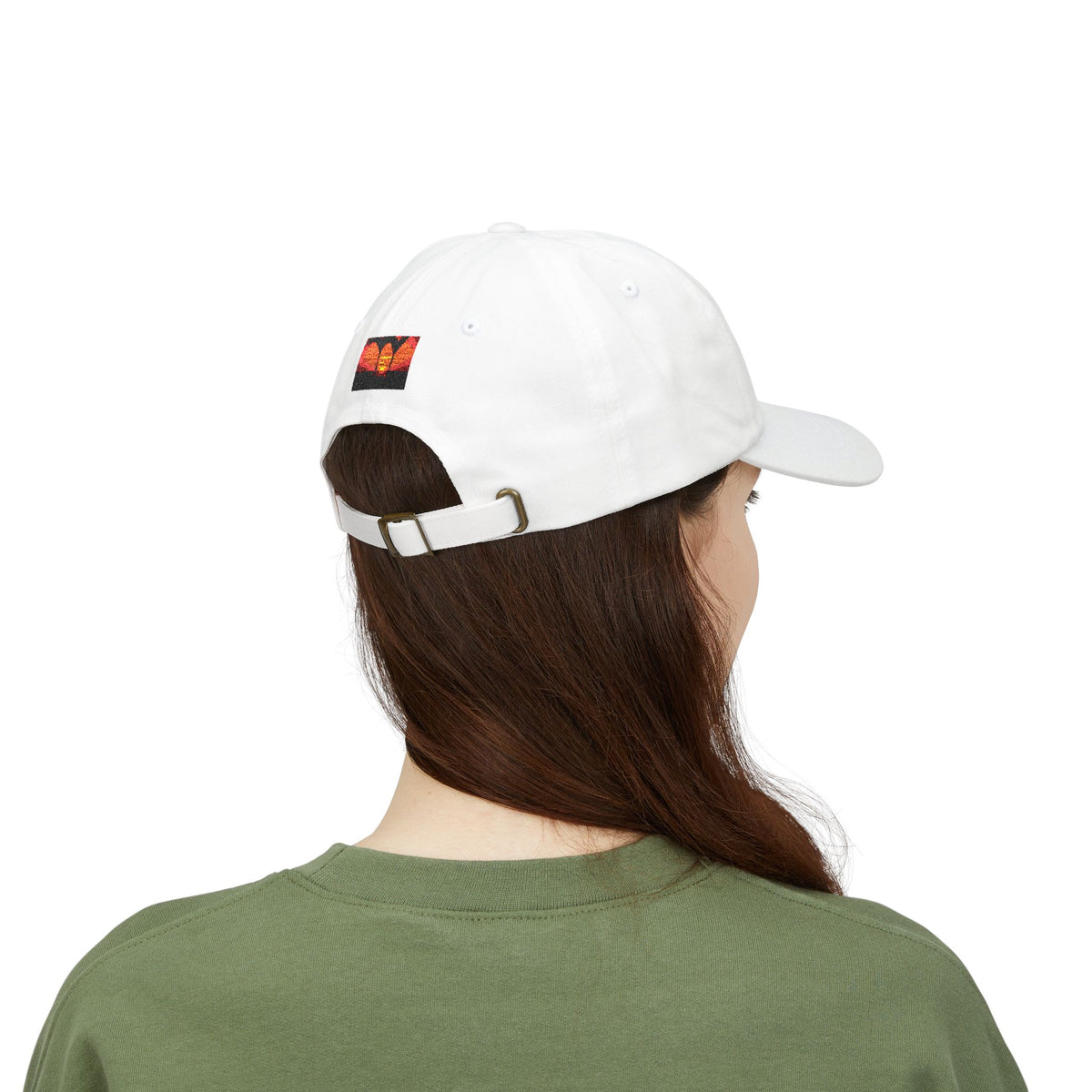 Sunset Palm Dad Cap — Retro Tropical Sunset Embroidered Hat