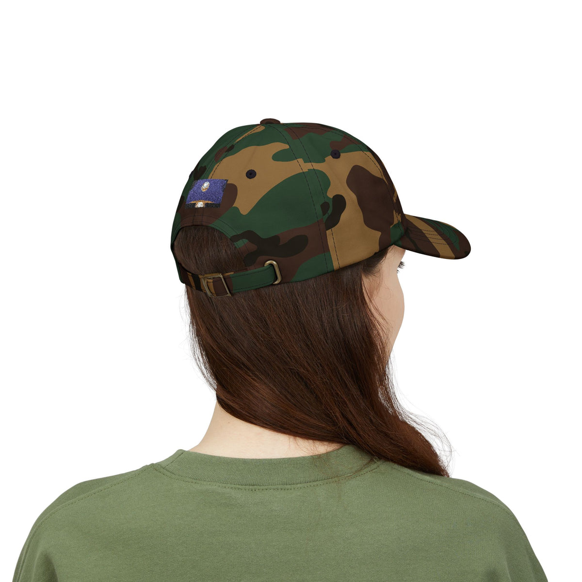 Dad Cap — Retro Full Moon Over Ocean Patch Embroidered Baseball Hat