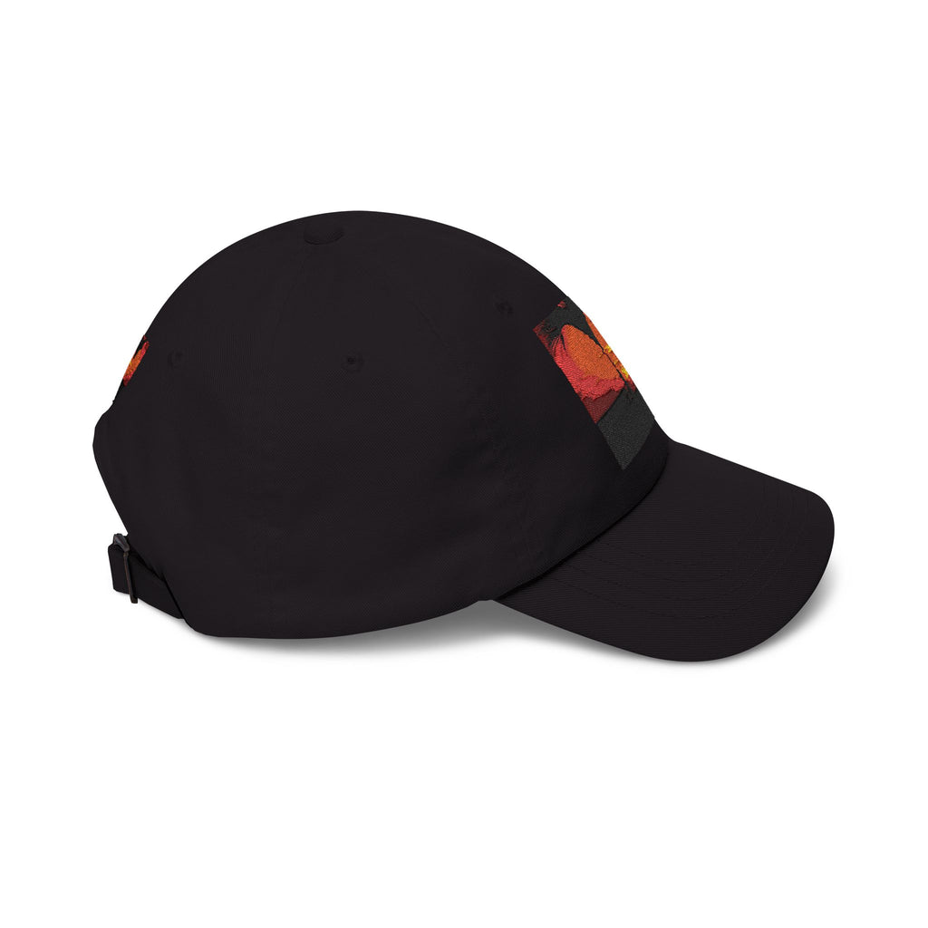 Sunset Palm Dad Cap — Retro Tropical Sunset Embroidered Hat