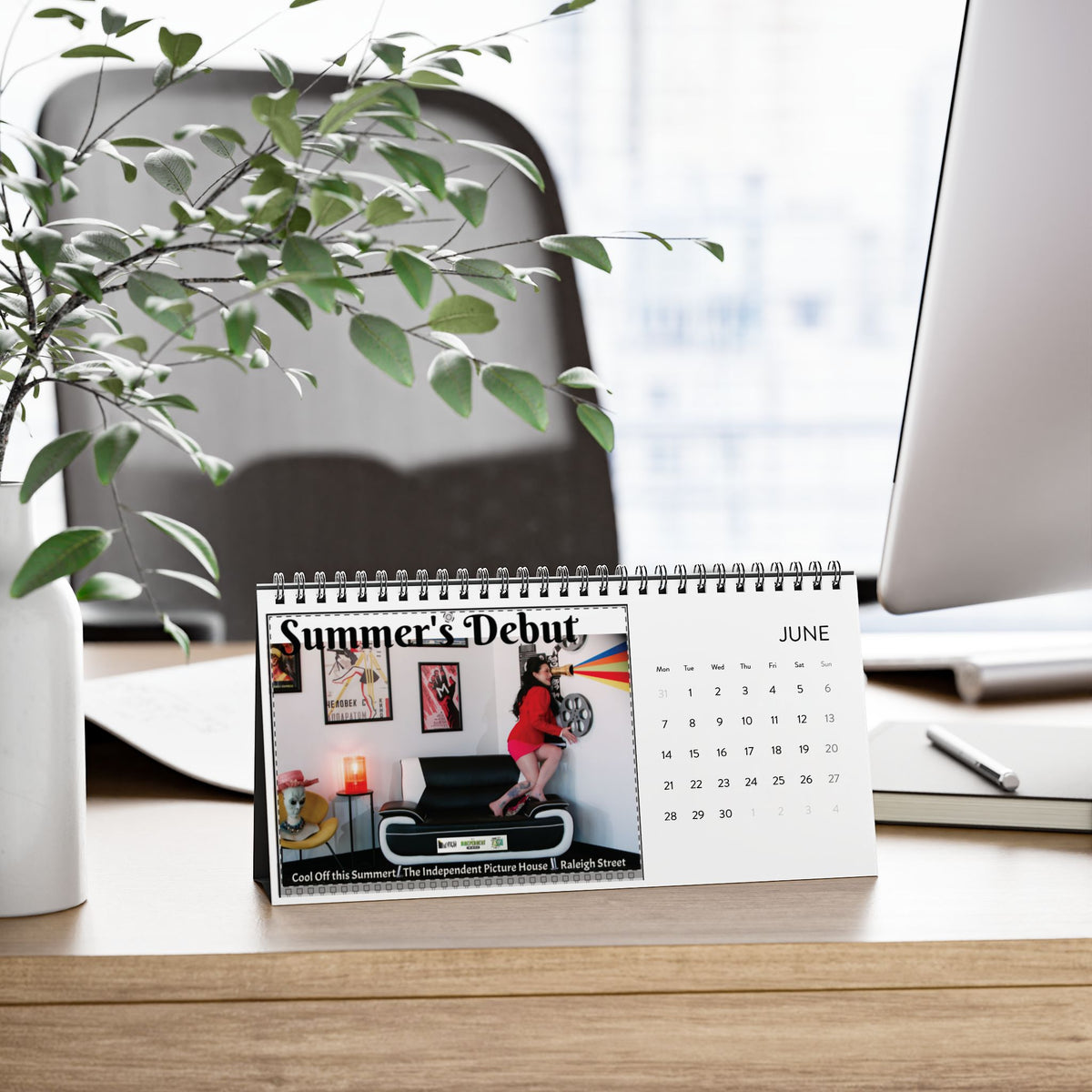 2027 Pin-Up Desk Calendar – Spiral-Bound New Year Photo Grid