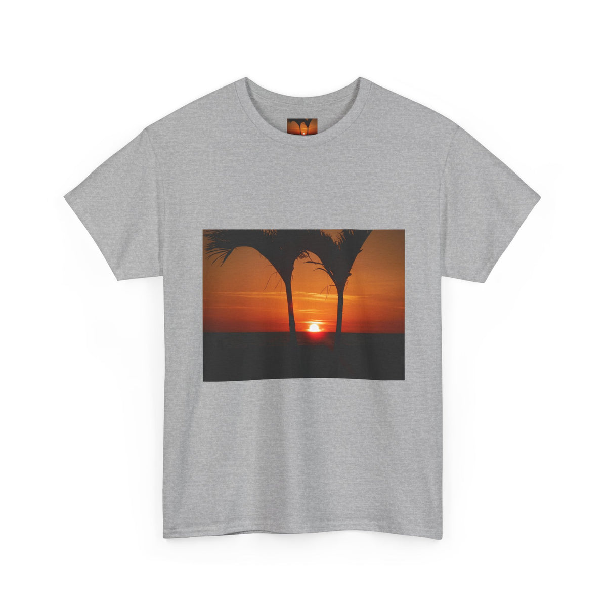 Unisex Sunset Palm Trees Swaying Heavy Cotton Tee
