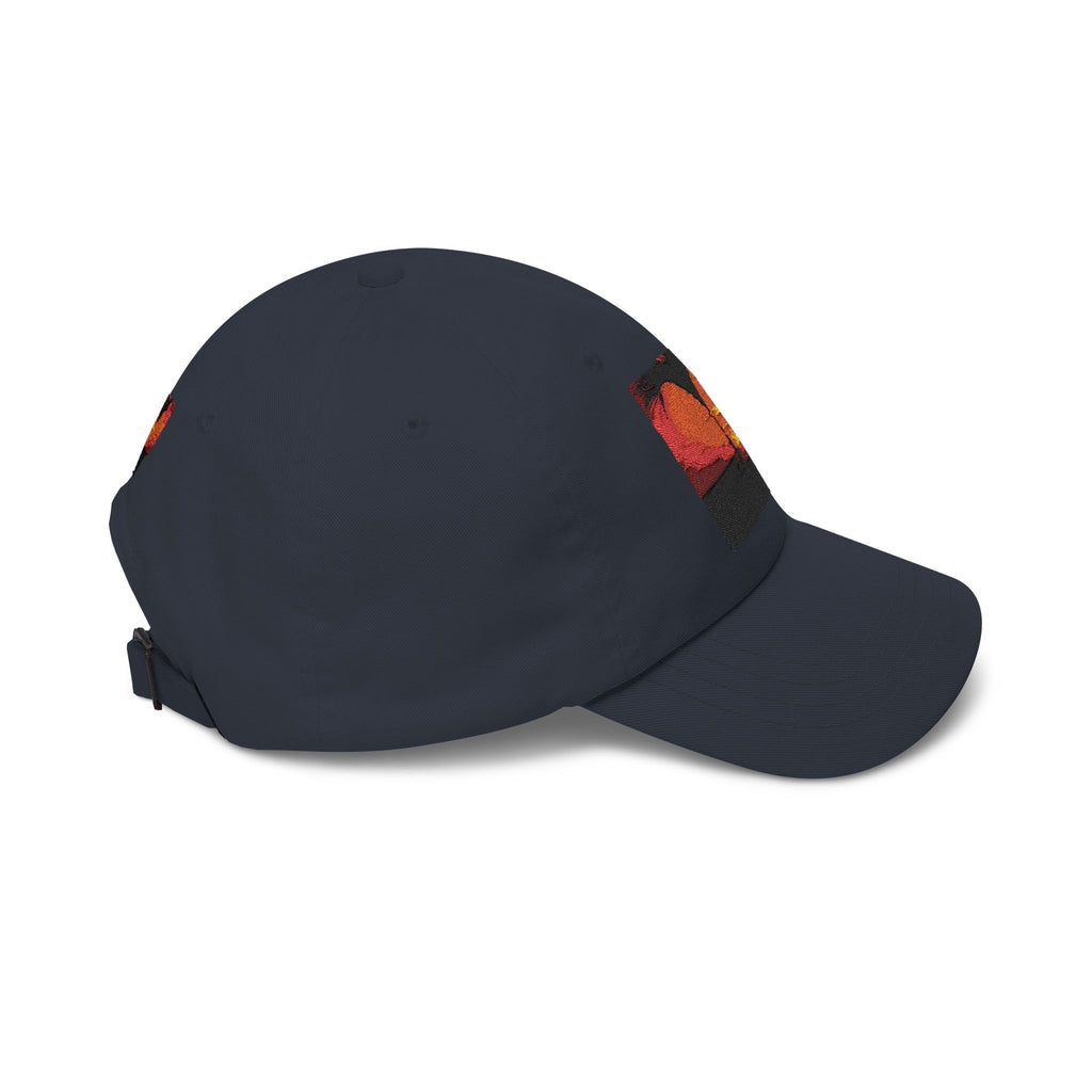 Sunset Palm Dad Cap — Retro Tropical Sunset Embroidered Hat