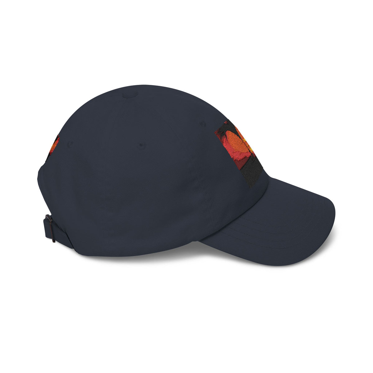 Sunset Palm Dad Cap — Retro Tropical Sunset Embroidered Hat