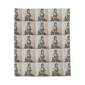 Vintage Portrait Velveteen Plush Blanket – Soft Retro Photo Repeat Throw