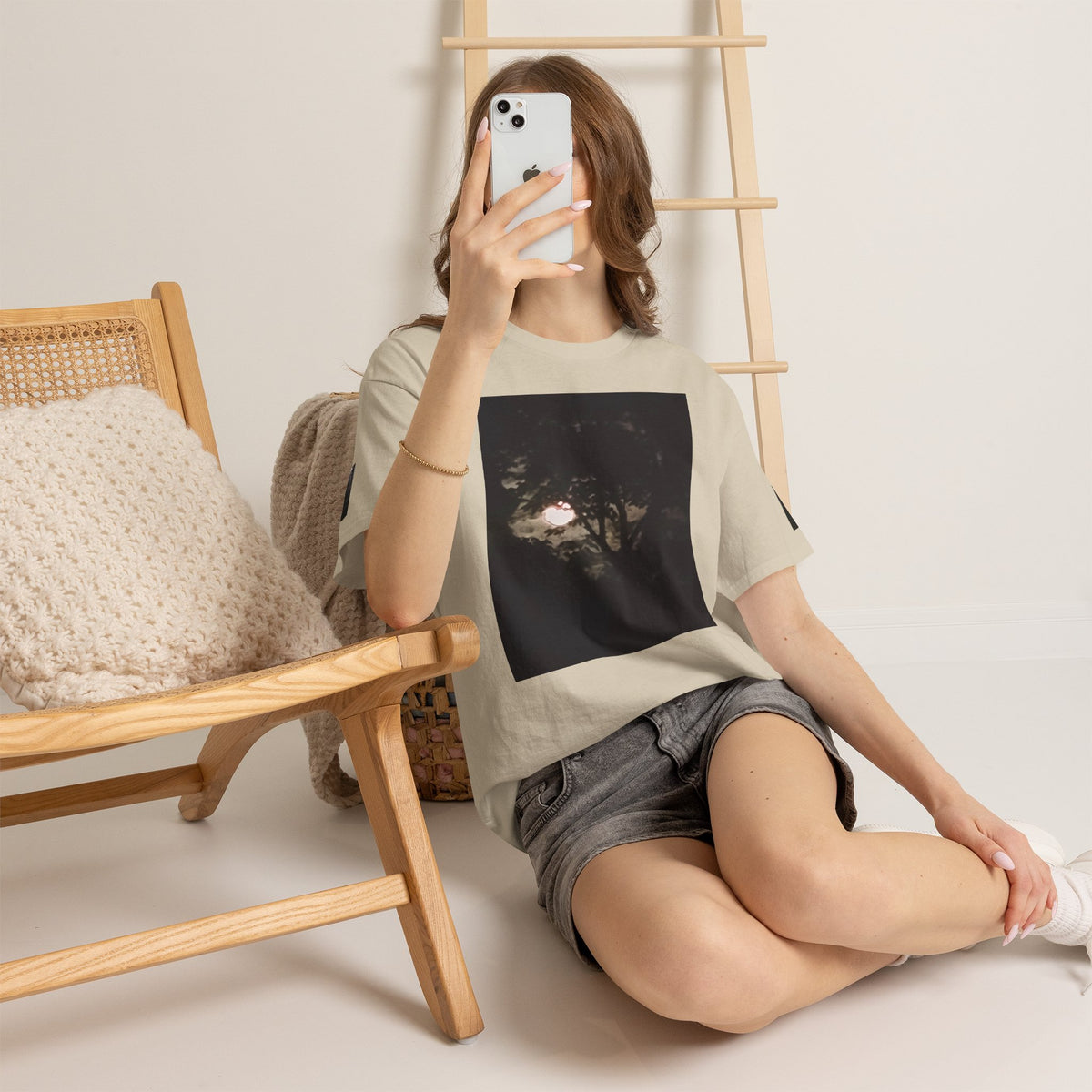 Full MoonTree Graphic Tee — Night Sky Photography Shirt