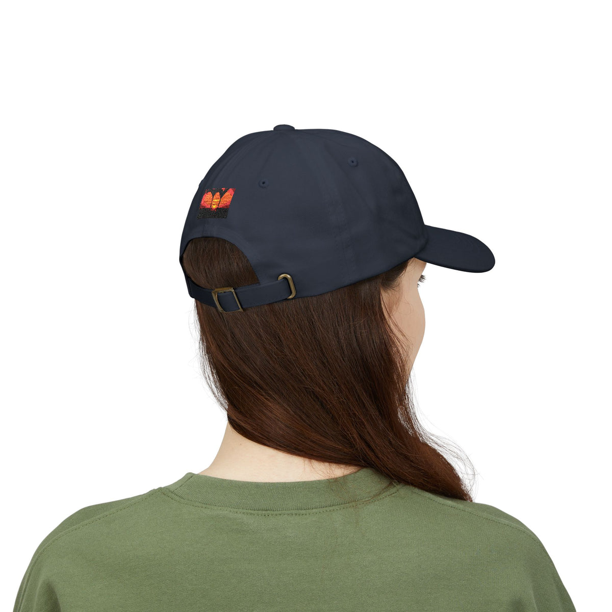 Sunset Palm Dad Cap — Retro Tropical Sunset Embroidered Hat