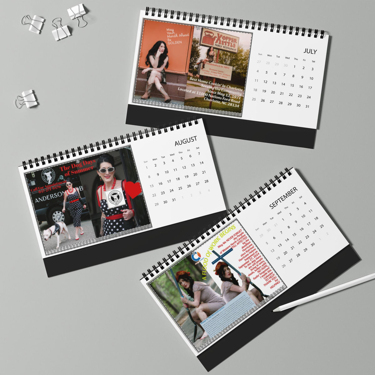 WNC Appalachian Charity Desktop Calendar for Helping Hands (2027 grid)