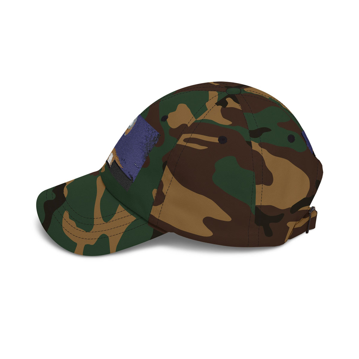 Dad Cap — Retro Full Moon Over Ocean Patch Embroidered Baseball Hat