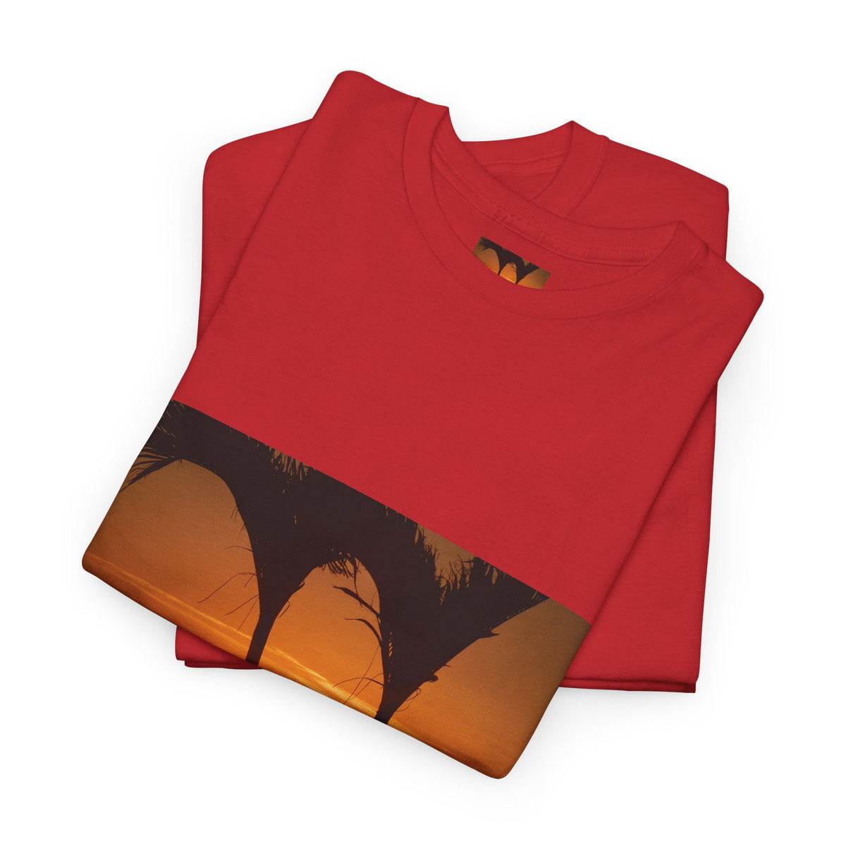 Unisex Sunset Palm Trees Swaying Heavy Cotton Tee