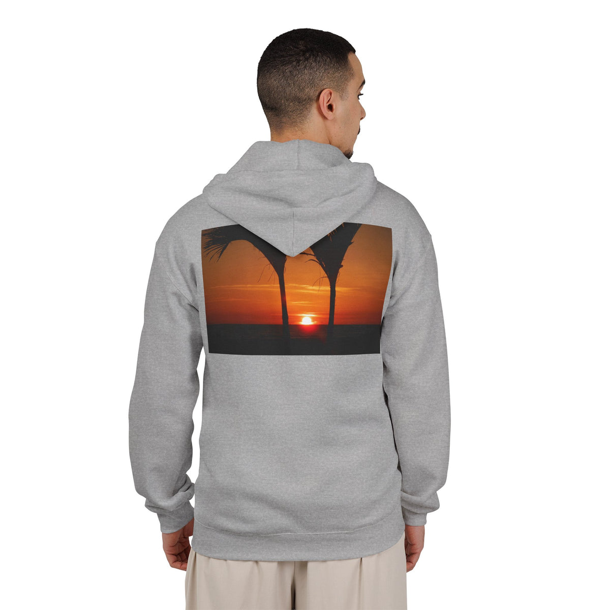 Sunset Palm Zip Hoodie – Tropical Beach Sunset Full-Zip Sweatshirt
