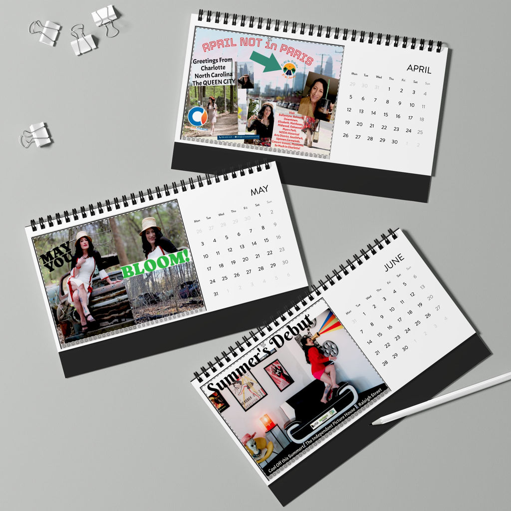 2027 Pin-Up Desk Calendar – Spiral-Bound New Year Photo Grid