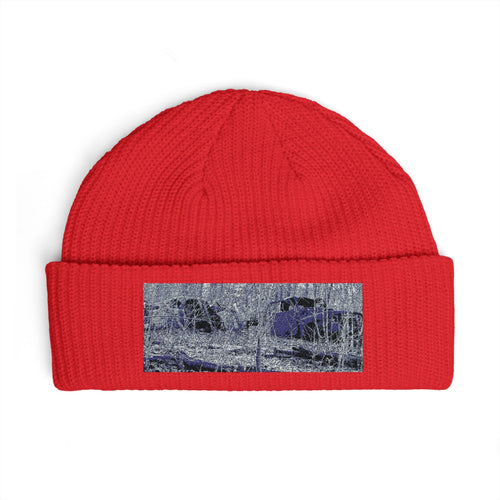 Bonnie and Clyde Parked Cars Rustic Scenery Cuff Beanie