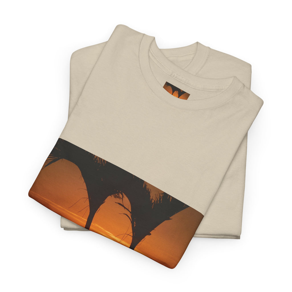 Unisex Sunset Palm Trees Swaying Heavy Cotton Tee