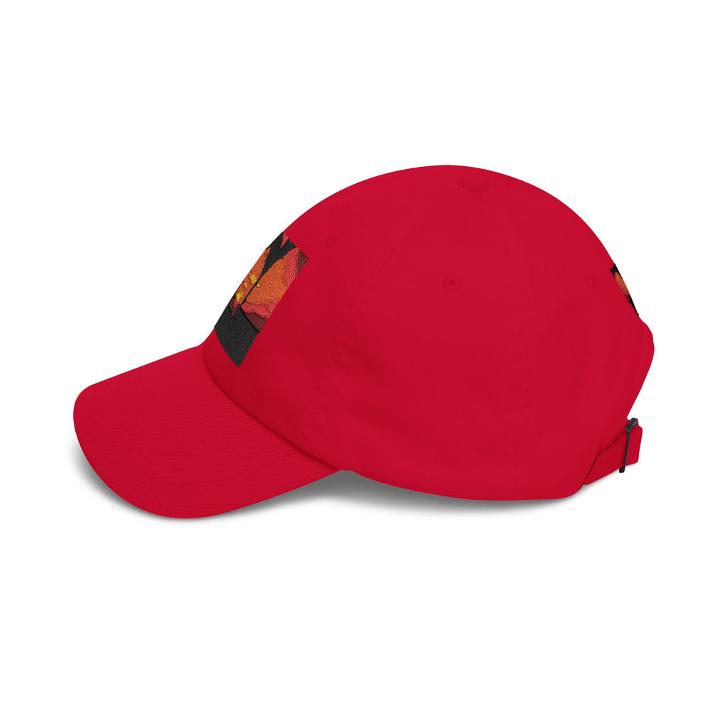 Sunset Palm Dad Cap — Retro Tropical Sunset Embroidered Hat